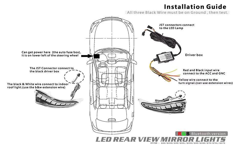 2014-2024 Infiniti Q50 Flow Series RGB LED Bumper Lights